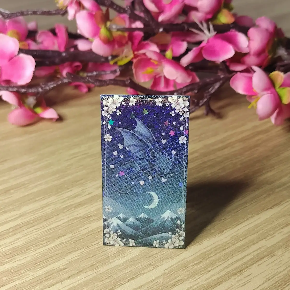 Dreamy romantic Japanese dragon magnetic bookmark 1